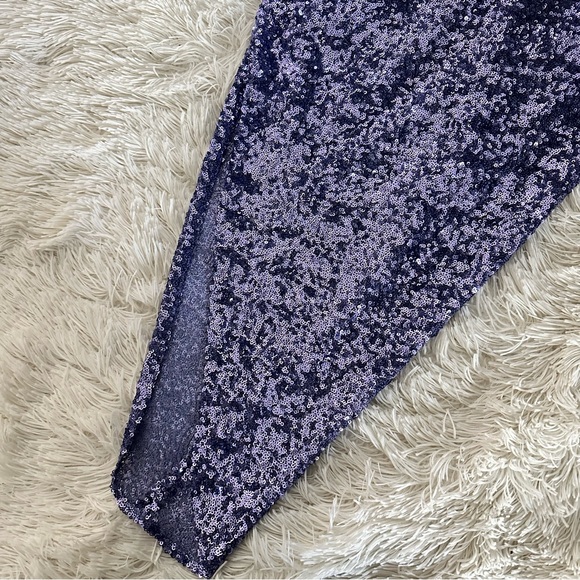 Amanda Uprichard Samba Sequin Halter Midi Dress Gown Medium - Picture 13 of 15